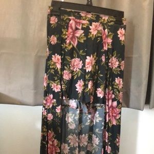 Floral maxi skirt & shorts